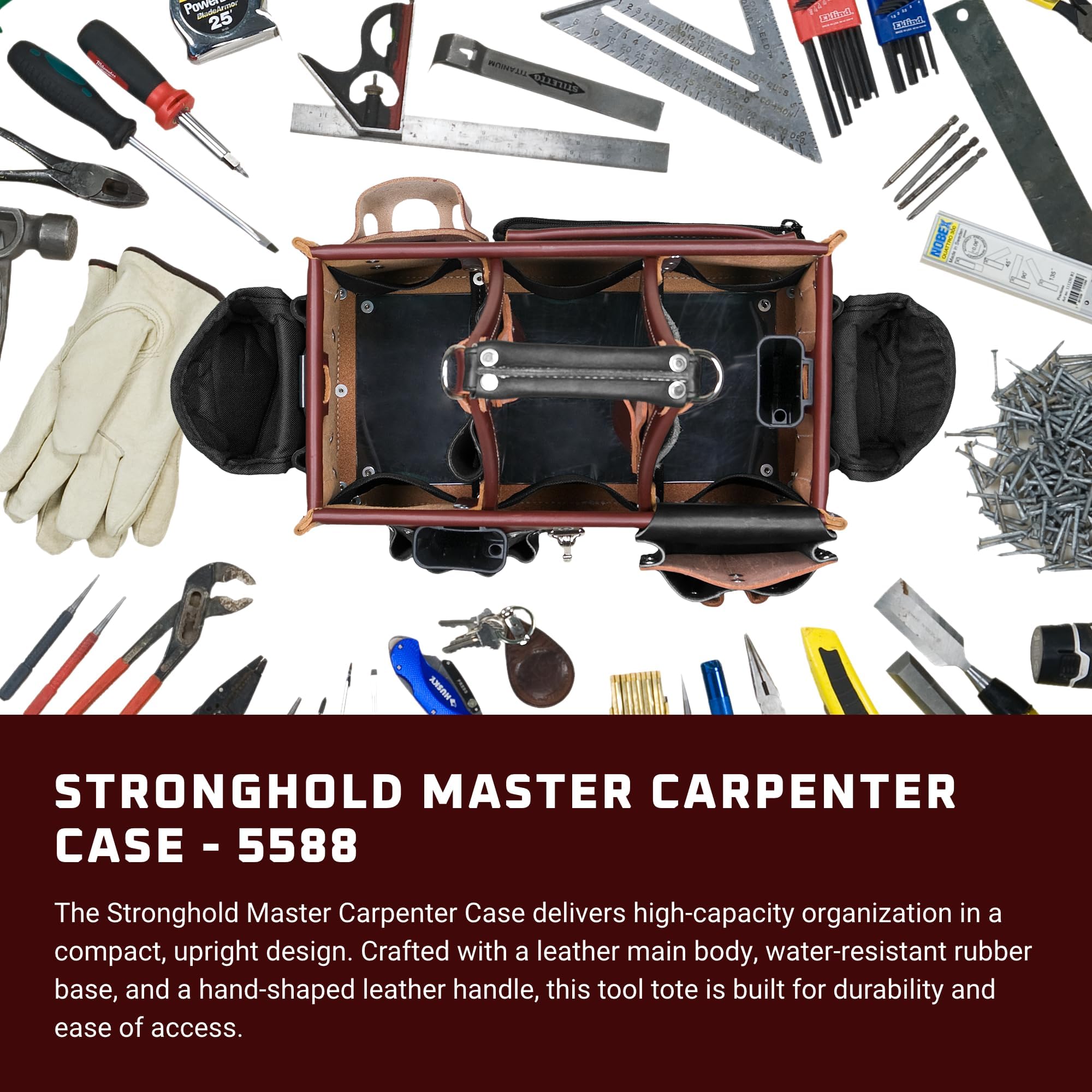 Occidental Leather Stronghold Master Carpenter Case - 45 Pockets
